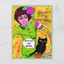 Recherche de fille de chat cartes postales Humour