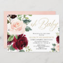 Recherche de pink floral baby shower fille invitations Rose et or