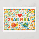 Recherche de escargot mignon cartes postales Coloré