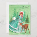 Recherche de vintage deer christmas vœux cartes Fille