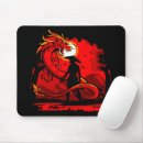 Recherche de dragon japonais tapis souris Rouge