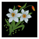 Suche nach weiße blume auf schwarzem hintergrund poster Für sie