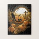 Suche nach katze und mond puzzle Halloween