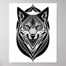 Recherche de loup tribal posters Lune