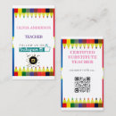 Recherche de professeur remplaçant cartes visite Enseignant