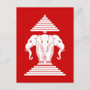 Recherche de drapeau laos cartes postales Éléphant à trois têtes