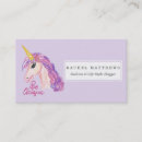 Recherche de licorne rose cartes visite Aquarelle