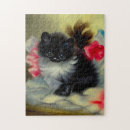 Recherche de chaton noir puzzles Peinture de chat