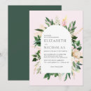 Suche nach rosa und grüne hochzeit einladungen Aquarellfarben blume