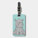 Recherche de hippopotame bagages étiquettes Illustration