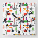 Suche nach schwarze linien wanduhren Blau