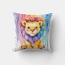 Recherche de lion coloré coussins Arc en ciel