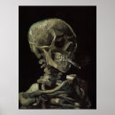 Recherche de crâne avec la cigarette posters Peinture
