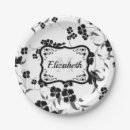 Recherche de fleurs tropicales assiettes en papier Monogramme