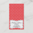 Recherche de pois rouge et blanc cartes visite Girly