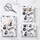 Recherche de musique rock papier cadeau Noir et blanc