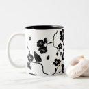 Recherche de oiseaux noirs tasses Motif floral