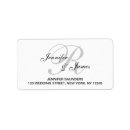 Recherche de monogram return address labels mariages Initiale