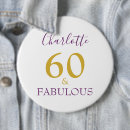 Recherche de anniversaire 60 badges Élégant