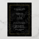 Recherche de black gold floral mariage invitations Romantique