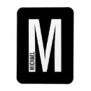 Recherche de initiale monogramme magnets Noir