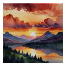 Recherche de de coucher du soleil posters Aquarelle