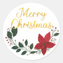 Recherche de poinsettia rouge autocollants Festif