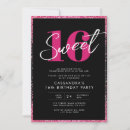 Suche nach rosa 16 party geburtstag einladungen Modern