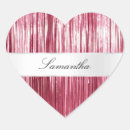 Recherche de coeur et rayure autocollants Rose