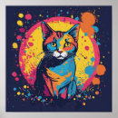 Recherche de chats colorés posters Aquarelle