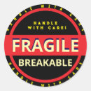 Recherche de boîte fragile autocollants Noir