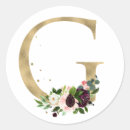 Recherche de lettre monogramme autocollants Doré