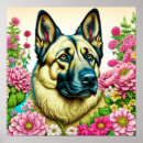 Recherche de chien de berger posters Fleurs