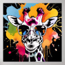 Recherche de girafe colorée posters Mignon