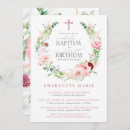 Recherche de pink floral baptême invitations Croix