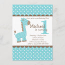 Recherche de girafe bleue invitations Pour enfants