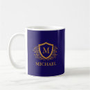 Recherche de bleu or tasses Monogramme