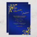 Recherche de bleu royal jaune invitations Élégant