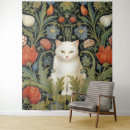 Recherche de chat blanc art Vintage