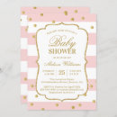 Recherche de or blanc rose baby shower invitations Rayures