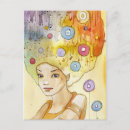 Recherche de portrait abstrait cartes postales Coloré