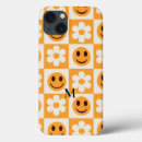 Recherche de visage de sourire iphone coques Orange