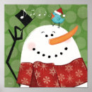 Suche nach schneemann mit vogel poster Skurril