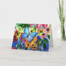 Recherche de peinture papillon vœux cartes Bleu
