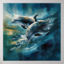 Suche nach delphine im ozean poster Aquarell