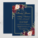 Recherche de blue bridal shower invitations Bleu et or