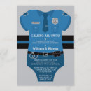 Recherche de police baby shower invitations Bleu