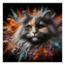 Suche nach abstrakte katze poster Katzenkunstdruck