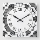 Recherche de motif floral vintage horloges Noir et blanc