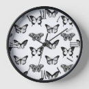 Recherche de papillon noir blanc horloges Illustration